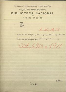 Razón de las alhajas que mandó guardar a su hermano, Josefina Aramburu.