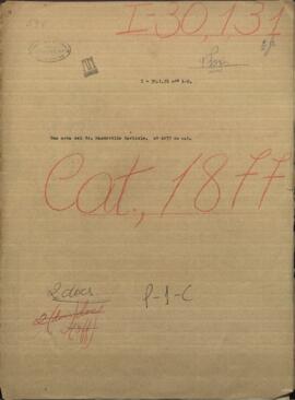 Una nota del Sr. Mandeville Carlisle con fecha 15 de marzo, dirigida a José Berges, Ministro de Relac. Exteriores de Paraguay.