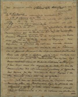 Carta de la firma Stewart Macnab y Cia expresando a Manuel peña como enviado de Paraguay junto al gobierno de Buenos Aires.