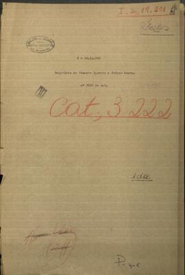 Relatorio del Coronel Vicente Barrios, dirigido al Pdte. de Paraguay, Francisco Solano López.