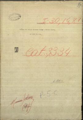 Oficio de Julian Nicanor Godoy al Pdte. de Paraguay, Francisco Solano López.