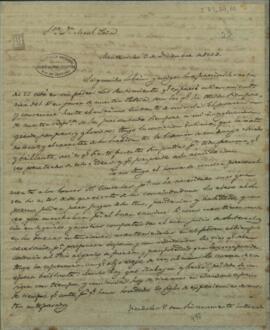 Carta de Juan Andrés Gelly a su sobrino Manuel Peña enviado de Paraguay junto al gobierno de Buenos Aires.