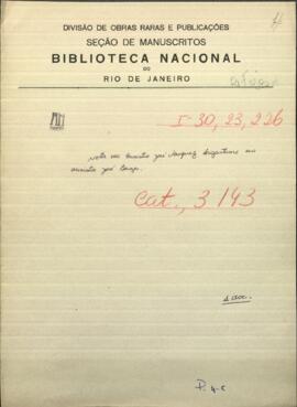 Nota del Ministro de Uruguay, Jose Vasquez Sagastume, al Ministro de Paraguay Jose Berges.