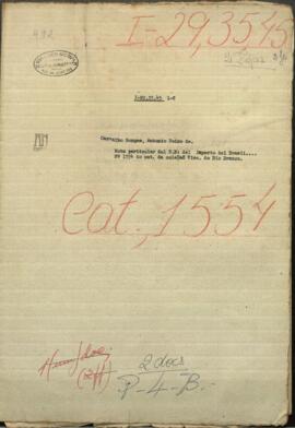 Nota particular del señor encargado de Negocios de Imperio del Brasil, fecha 30 de setiembre de 1861.