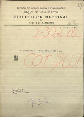 Una comunicación de los Señores Blyth, dirigido al Coronel Venancio López.