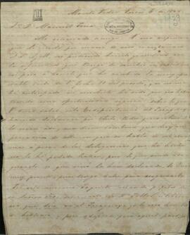 Carta de Duncan Stewart informando a Manuel Peña, sobre la posibilidad de reconocimiento de la independencia del Paraguay por Chile.