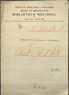 Relatorios de Salvador Giménez, Comandante de las fuerzas paraguayas en el fuerte de Coimbra, a Vicente Barrios.