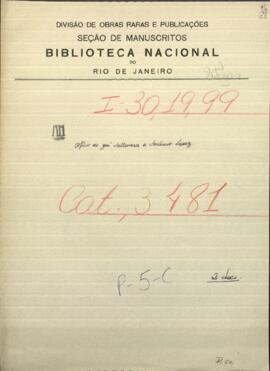 Oficios de Jose Vallonera, Comandante de Villa Franca, dirigidos al Mtro. de Guerra y Marina, Venancio López.