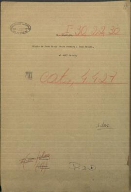 Oficio de Jose María Leite Pereira, Encargado de Portugal en Asunción a Jose Berges.