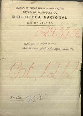 Cartas de firma John y Alfred Blyth de Londres proveedores del gobierno paraguayo.