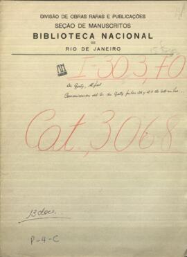 Comunicaciones del Sr. du Graty sobre yerba, dirigida a  Jose Berges, Ministro de Relaciones Exteriores de Paraguay.