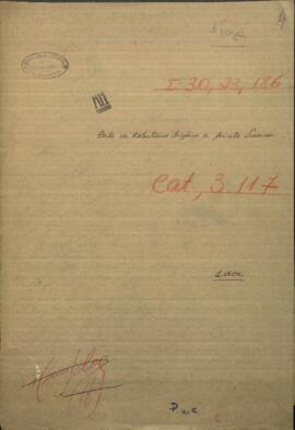 Carta de Robustiano Lavraña a Aniceto Lescano, refiriéndose a la amenaza que recayó sobre Corrientes.