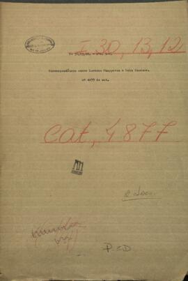 Correspondencia entre Lorenzo Chapperon, cónsul de Italia en Paraguay y Luis Caminos.