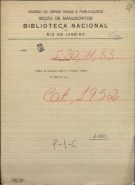 Oficio de Coronel Gregorio Agüero,  Comandante de Cerro León a Venancio López.