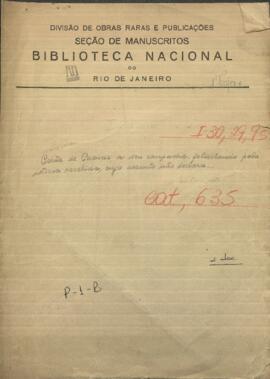 Carta de Caxias a su compadre, felicitando por la noticia recibida, cuyo asunto no lo declara.