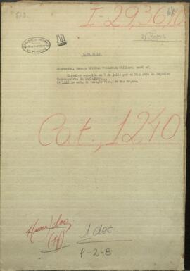 Circular expedida l 7 de julio por el Ministro de Negocios Extranjeros de Inglaterra y comunicada al consul britanico.