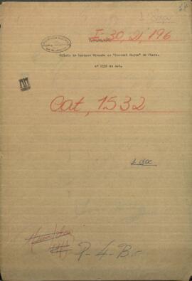 Oficio de Luciano Miranda, comandante de la Villa Occidental al Coronel Mayor de Plaza.