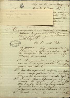 Ley del 16 de marzo de 1844 sobre las atribuciones del congreso nacional de Paraguay.