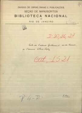 Carta de Friedrich Guilherme IV, rey de Prussia a Francisco Solano López, Pdte. de Paraguay.