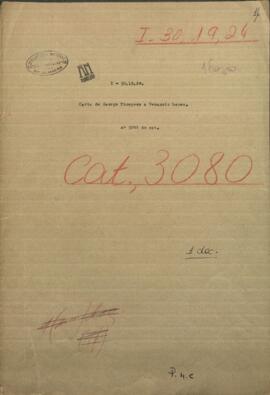 Carta del Ingeniero civil George Thompson, a Venancio López, Ministro de Guerra y Marina de Paraguay.