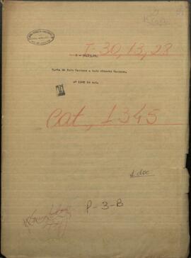 Carta de un cónsul en Paraguay en Paraná, José Rufo Caminos a Luis Alberto Caminos.