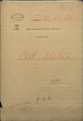 Oficio de Buenaventura Decoud, Cónsul General del Paraguay en Buenos Aires, a José Falcón.