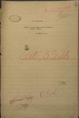 Oficio de Jose Maria Duarte, Juez de Paz de partido de Santa Rosa, en Asunción, dirigido al Pdte. de Paraguay, Francisco S. Lopez.