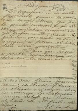Manifiesto del Presidente Francisco Solano López, al pueblo paraguayo, por el fallecimiento de su padre Carlos Antonio López.