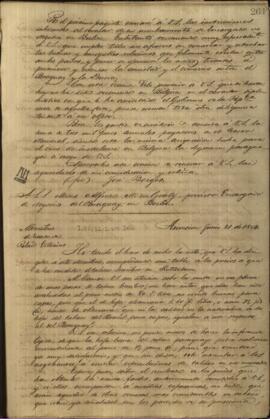 Oficio de José Berges, Ministro de Relaciones Exteriores de Paraguay, a Alfred du Graty, encargado de negocios de Paraguay en Prussia.