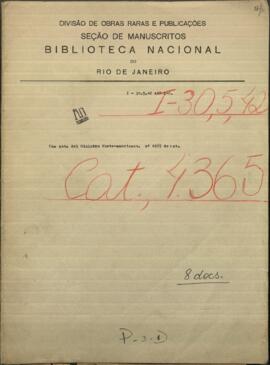 Una nota del Ministro americano, Charles A. Washburn a Jose Berges, Mtro. de Paraguay.