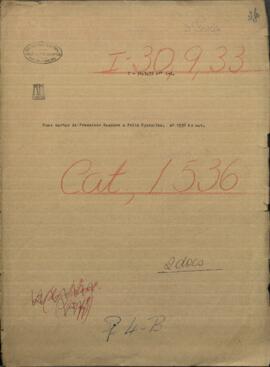 Dos cartas de Francisco Sánchez, Ministro de Relaciones Exteriores del Paraguay a Felix Egusquiza.