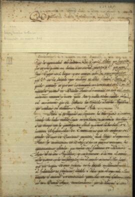 Carta de Carlos Antonio López, Presidente del Paraguay, a Esteban Cordal, acusado el recibimiento de correspondencia, refiriéndose a la prisión por el gobierno de Corrientes de Esteban Ranz.