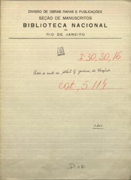 Tarjetas de visita de Albert G. Jenkins, de Estados Unidos, saludando al Señor Berges, Mtro. de Relaciones Exteriores de Paraguay.