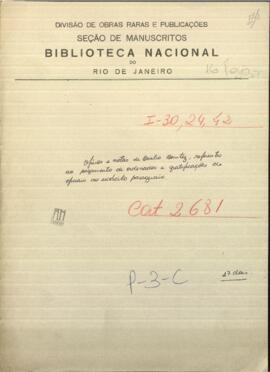 Oficios y notas de Basilio Benítez, referentes al pago de Oficiales del Ejercito paraguayo.