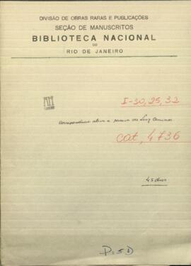 Correspondencia activa y pasiva de Luis Caminos y Francisco Fernández.