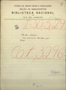 Una nota del Señor Thornton, sobre comercio, agricultura y navegación, dirigidas a Jose Berges, Ministro de R. E. de Paraguay.