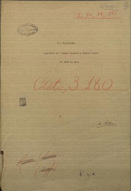 Relatorio del Coronel Vicente Barrios, dirigido al Pdte. de Paraguay, Francisco Solano López.