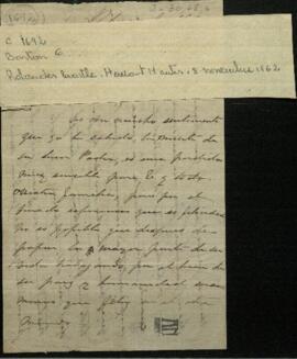 Carta de G. Barton a Venancio López, manifestando pesar por el fallecimiento de Carlos Antonio López.