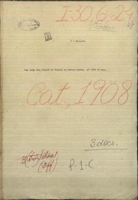 Una nota del consul de Prusia en Buenos Aires fecha 6 de abril adjuntando la carta de S.M. el Rey de Wurttemberg.