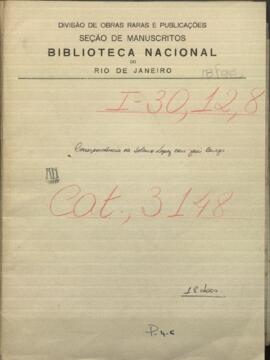 Correspondencia de Francisco Solano López, Pdte de Paraguay a Jose Berges, Ministro de Relaciones Exteriores de Paraguay.