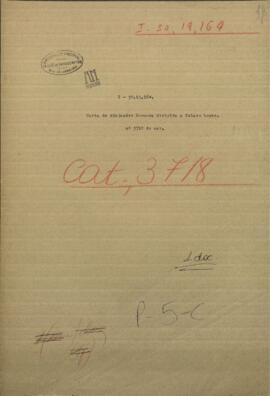 Carta de Alejandro Hermosa, Comandante del Campamento de Humaitá. dirigida al Pdte. de Paraguay, Francisco S. López.