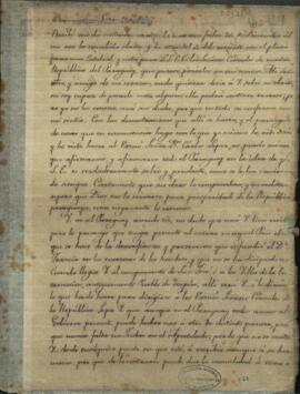 Carta de Manuel Peña, enviado del paraguay, junto al gobierno de Buenos Aires a Juan Andrés Gelly.