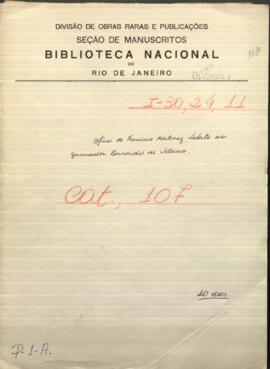 Diez oficios de Francisco Martínez Lobato a Bernardo de Velazco