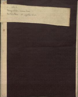 Carta de Juan Jose Brizuela, Cónsul de Paraguay en Montevideo, dirigida a Jose Berges, Ministro de Relaciones Exteriores de Paraguay.