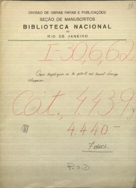 Copia legalizada de la patente del Cónsul Lorenzo Chapperon y otros documentos de su referencia.