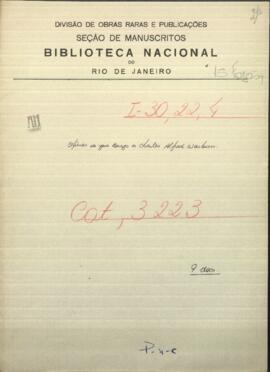 Oficio de José Berges, Ministro de Relaciones Exteriores de Paraguay, a Charles Alfred Washburn, Ministro Residente de EE.UU en Paraguay.