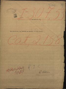 Una nota de Mr. Ch. Lefebvre de Becourt, Plenipotenciario de Francia, dirigida a Jose Berges.