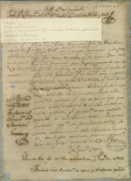 Oficio de José Francisco Ortiz a Manuel Gutiérrez pidiendo la excepción del servicio militar