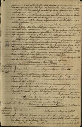 Oficio de Francisco Fernández, a Charles A. Washburn, Ministro de los Estados Unidos en Asunción.