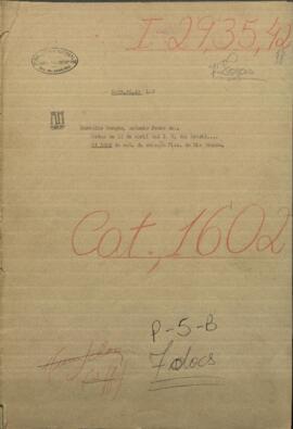 Anexo de un documento de José Pedro, referente a la comisión brasilera de exploración de ríos Ygatimi, Escopil y Yputar.